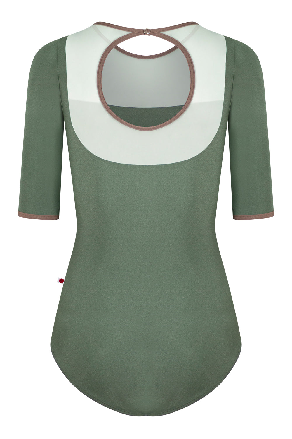 Cynthia leotard in N-Sage body color with Whisper top color and N-Star trim color