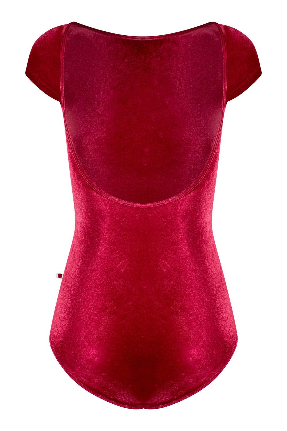 Sofiane leotard in V-Cerise body & trim color with V-Cerise short sleeves