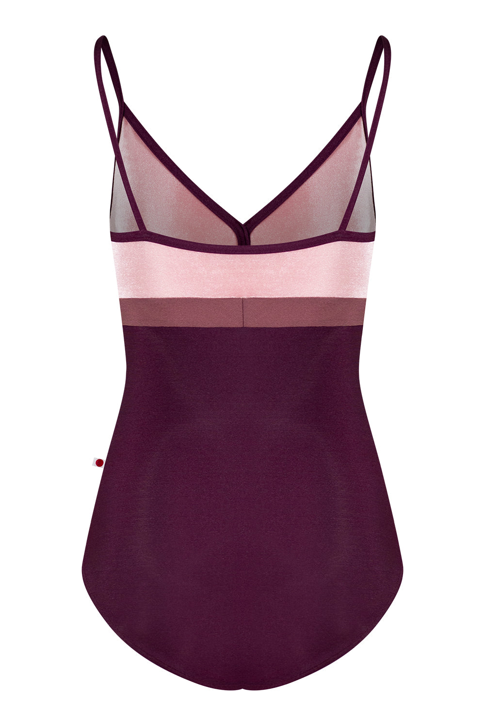Zoe leotard in N-Opera body & trim color with V-Dreamy top color and N-Phoenix middle band color