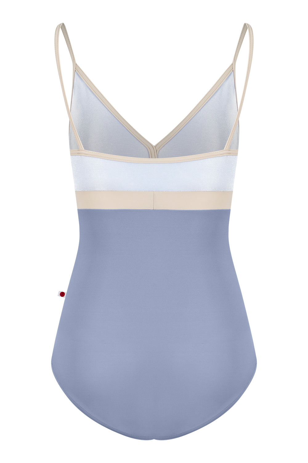 Zoe leotard in T-Paradise body color with V-Serenade top color and T-Ivory trim & middle band color