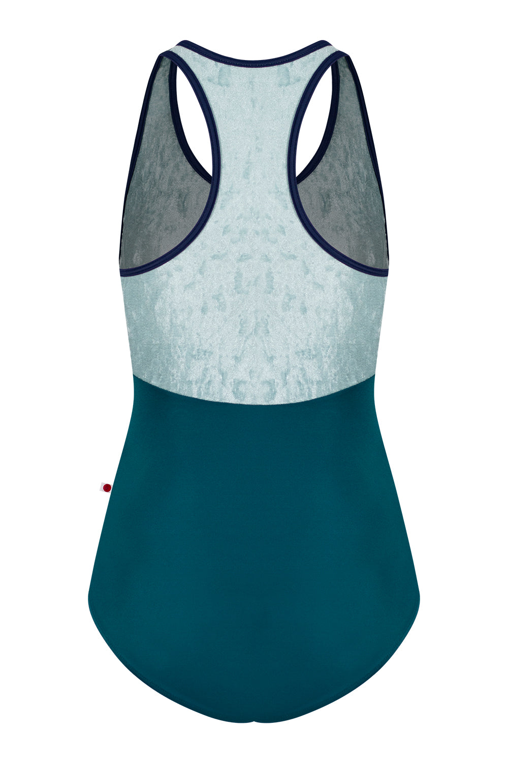Laura Duo leotard in T-Zenith body color with CV-Ice top color and T-Cosmo trim color