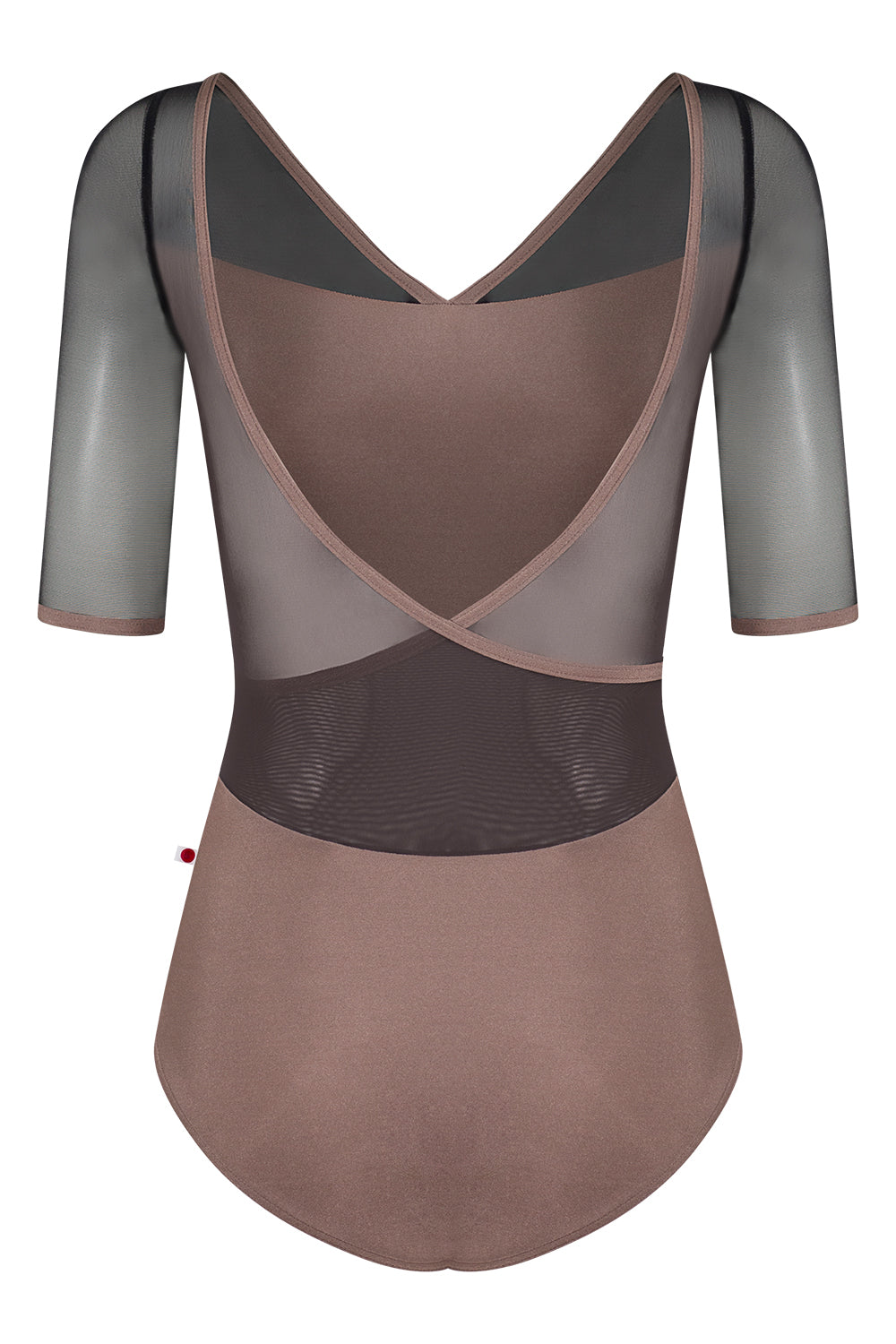 Masha leotard in N-Star body color with Mesh Black top color & Half sleeves and N-Star trim color