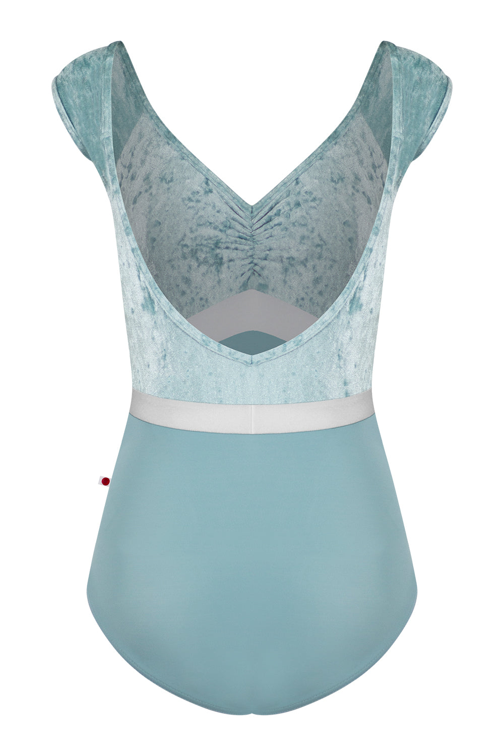 Elli Variation 1 leotard in T-Fog body color with CV-Ice top & trim color and N-Silver middle band color