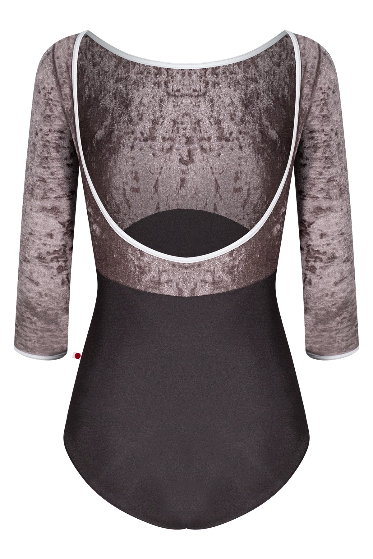 Sofiane leotard in N-Shadow body color with CV-Phantom top color and 3Q Sleeves and T-White trim color