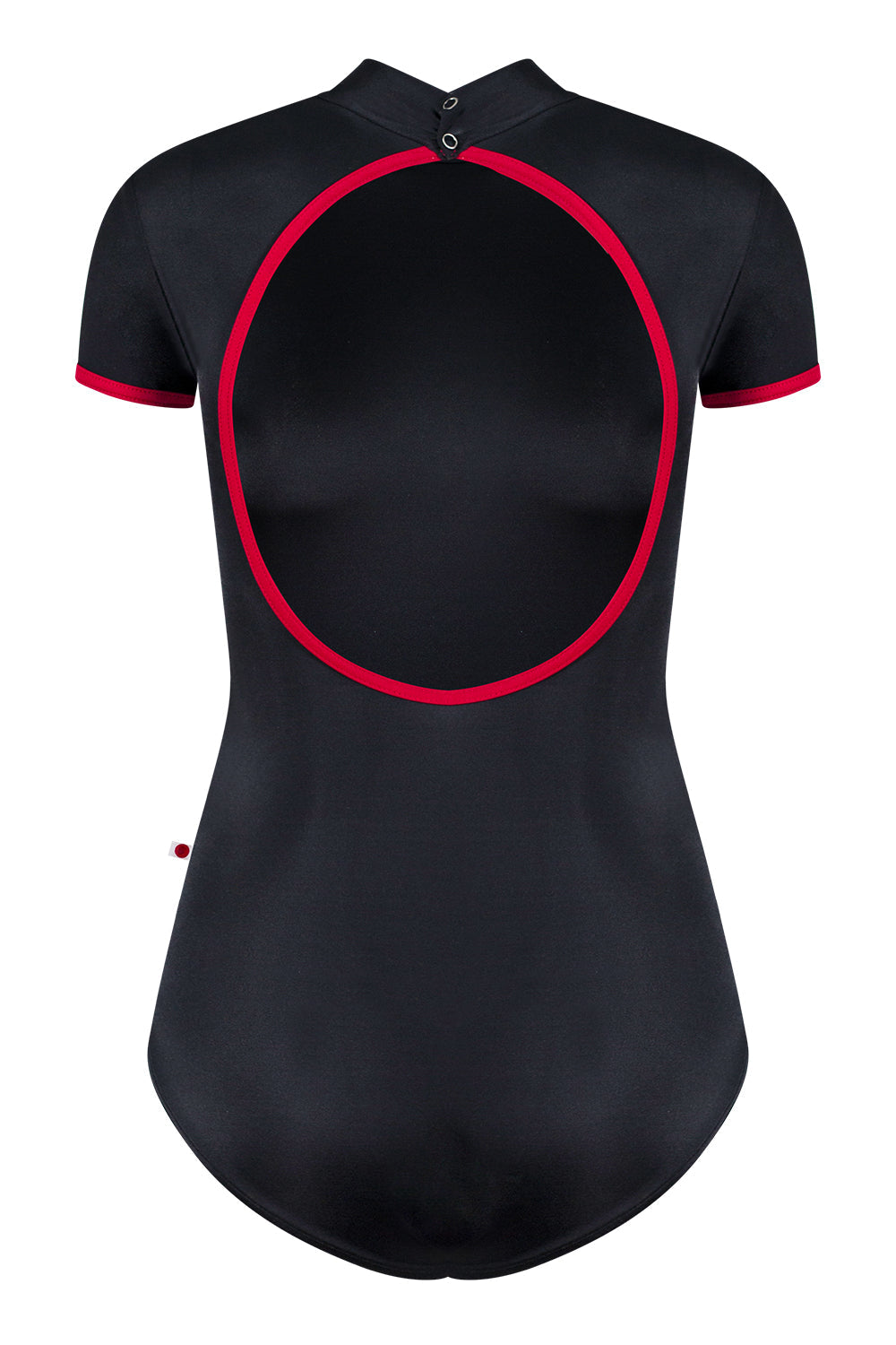 Natasha leotard in T-Black body color with T-Babylon trim color and short sleeves