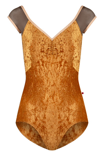Elli leotard in CV-Bling body & top color with Mesh Tone 6 cap sleeve color and N-Base trim color