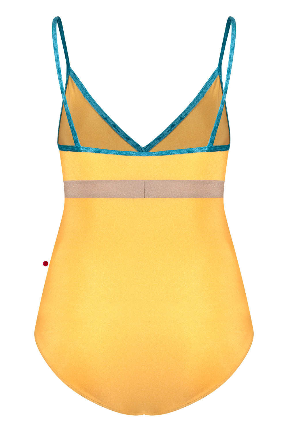 Zoe leotard in N-Glow body and top color with CV-Juniper trim color and N-Toffee middle band color