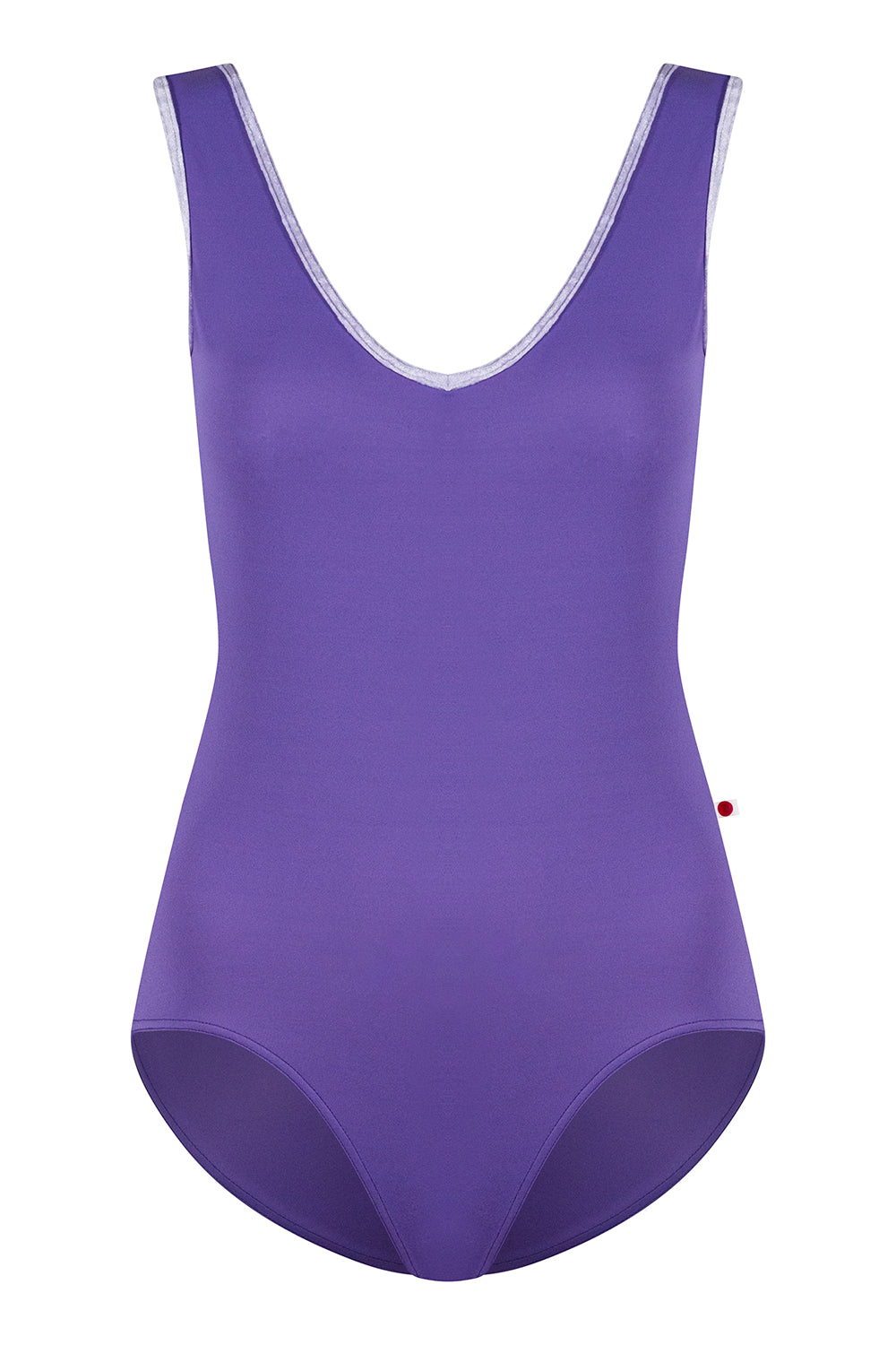 Gina leotard in T-Wisteria body color with T-Wisteria top color and CV-Angelic trim color