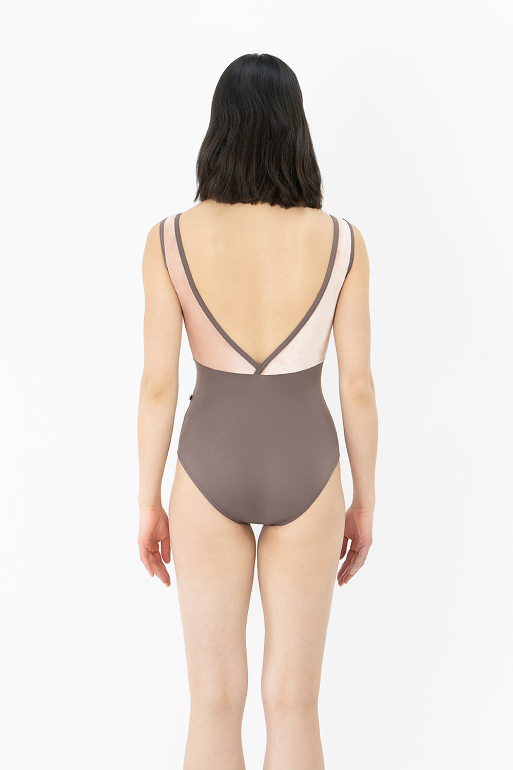 Alicia leotard in T-Phantom body color with V-Blush top color and T-Phantom trim color