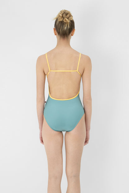 Tamara leotard in N-Cactus body color with N-Daffodil trim color