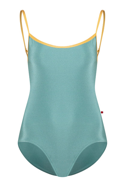 Tamara leotard in N-Cactus body color with N-Daffodil trim color