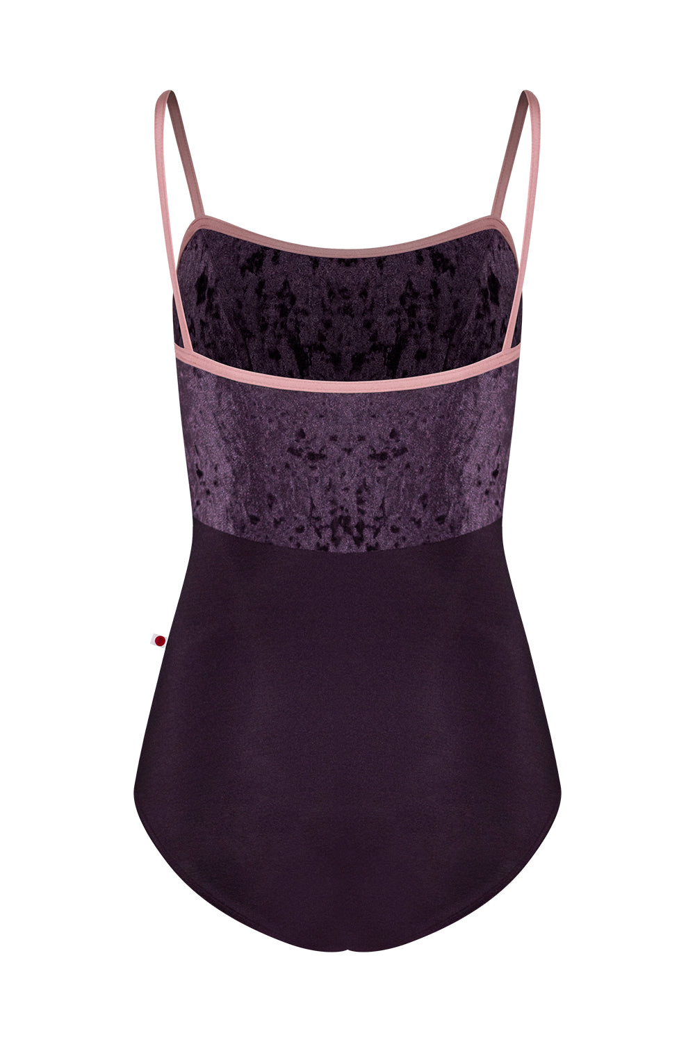 Denise leotard in N-Eggplant body color with CV-Eggplant top color and N-Antique Rose trim color