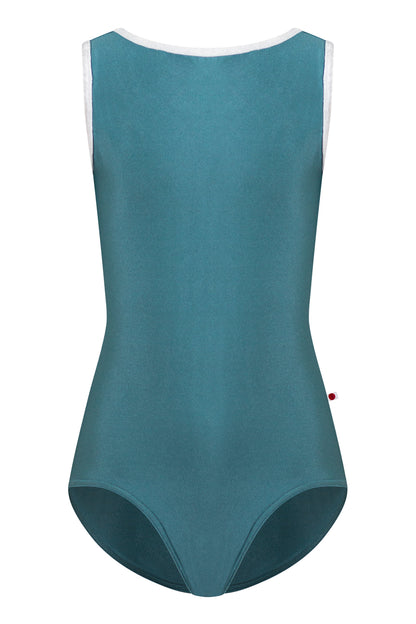 Kids Sofiane leotard in N-Frost body color with CV-White trim color