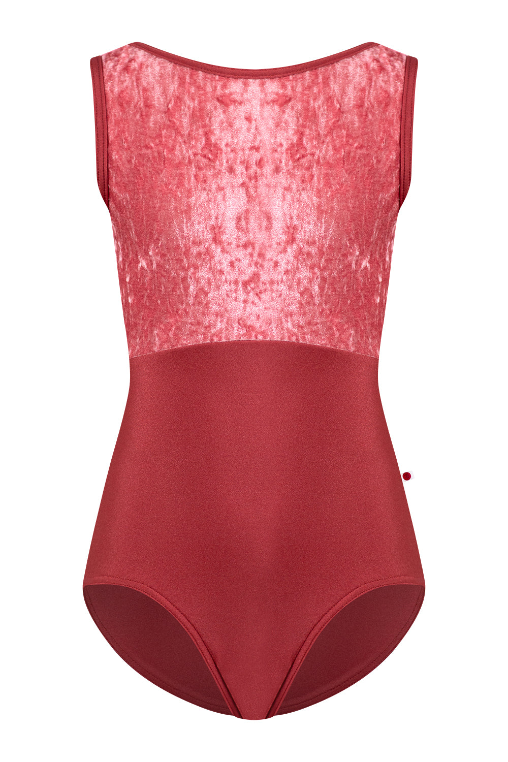 Kids Sofiane Duo leotard in N-Fox body color with CV-Romance top color and N-Fox trim color