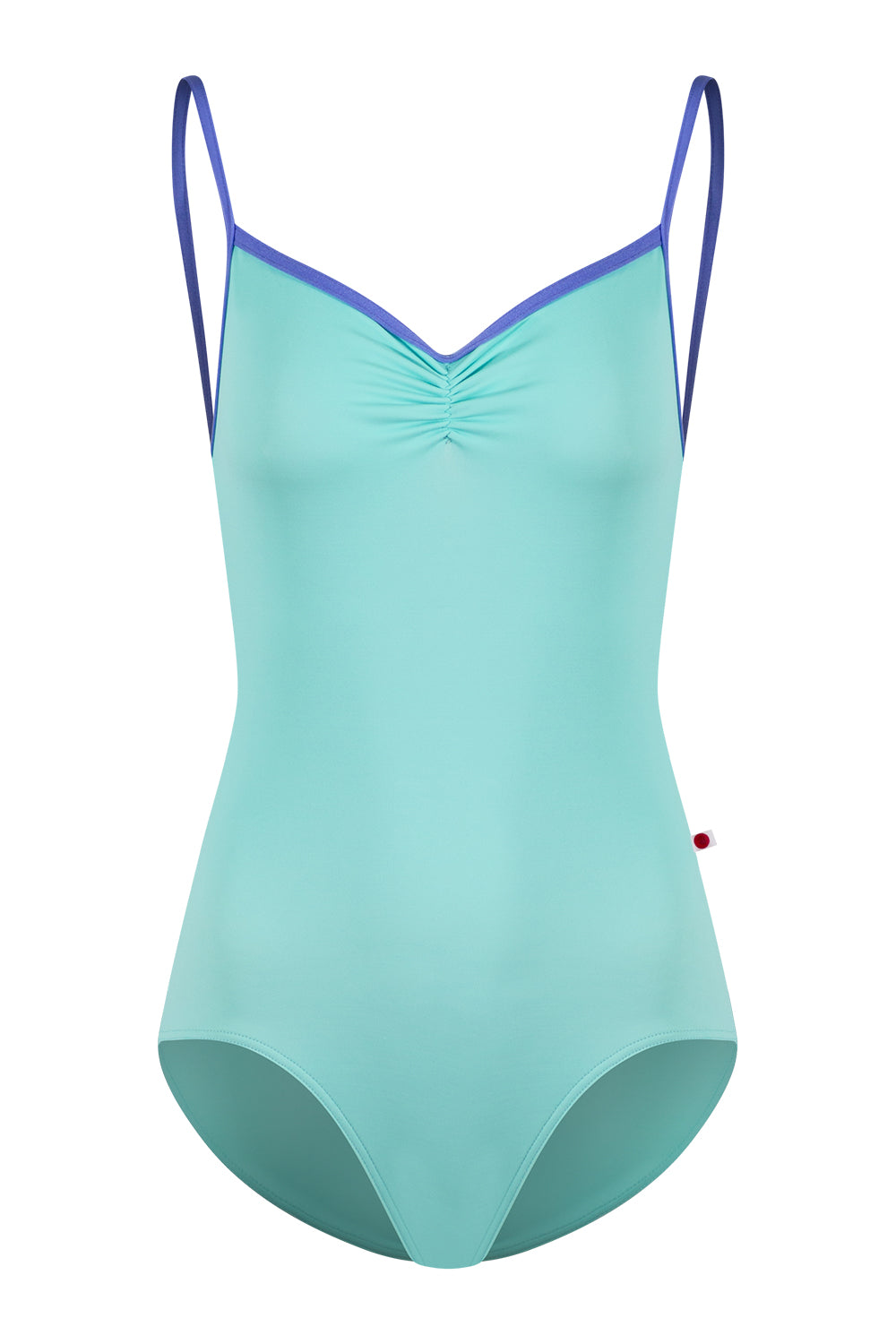 Daniela leotard in T-Frozen body color with N-Lavender trim color, pinched front and EXTRA HC variation.