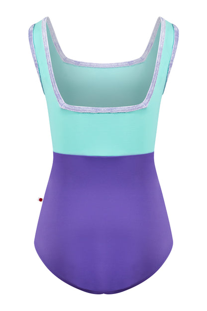 Kids Marieke leotard in T-Myth body color with T-Frozen top color and CV-Angelic trim color
