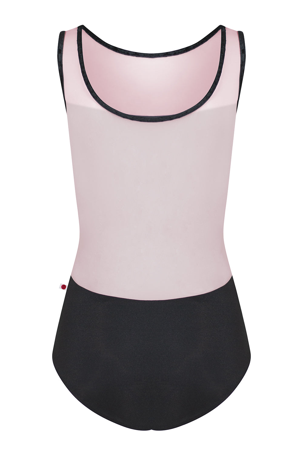 Meagan leotard in N-Black body color with Mesh Rose top color and CV-Black trim color