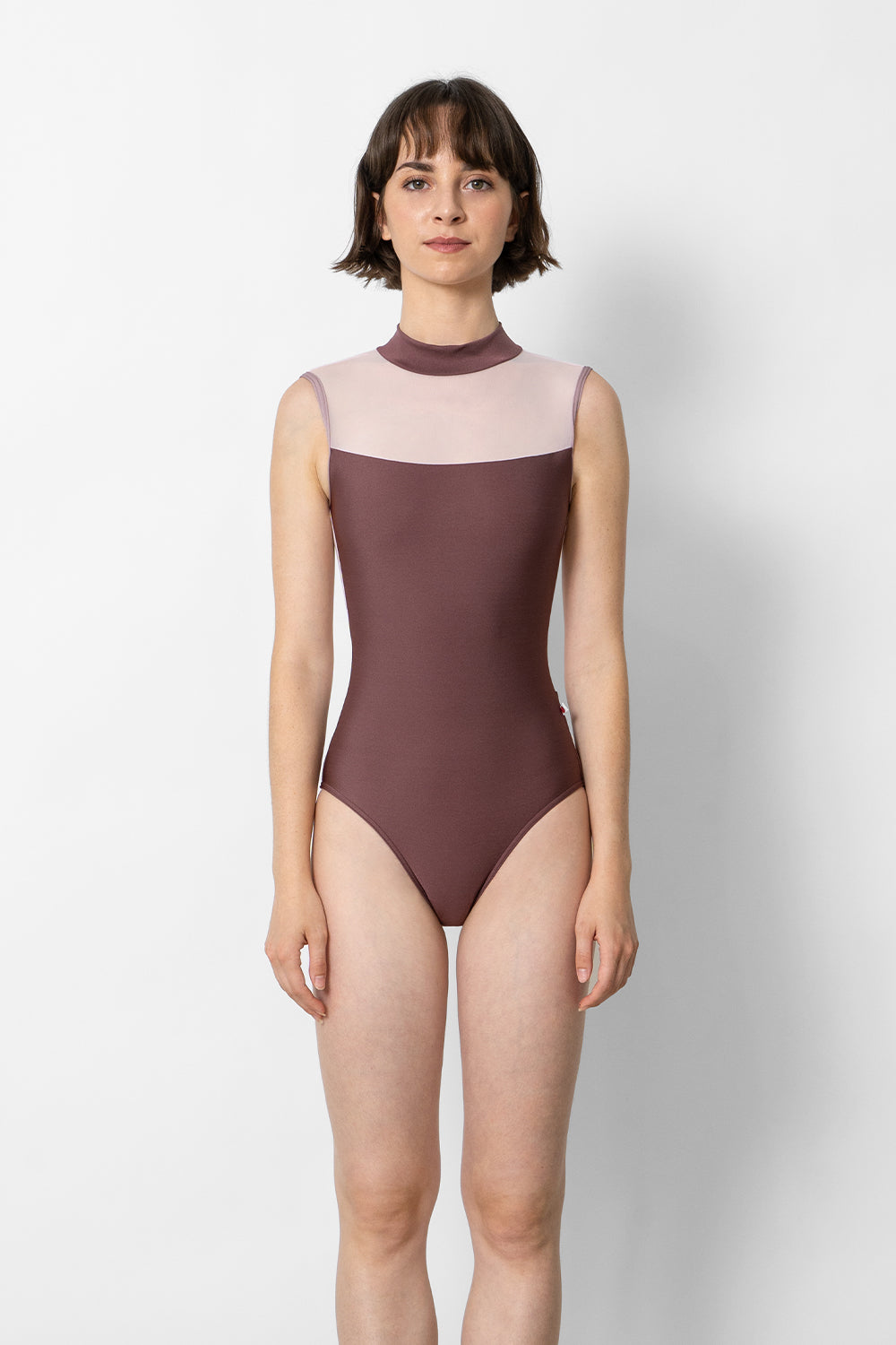 Camila leotard in N-Phoenix body color with Mesh Rose top color and N-Magic trim color