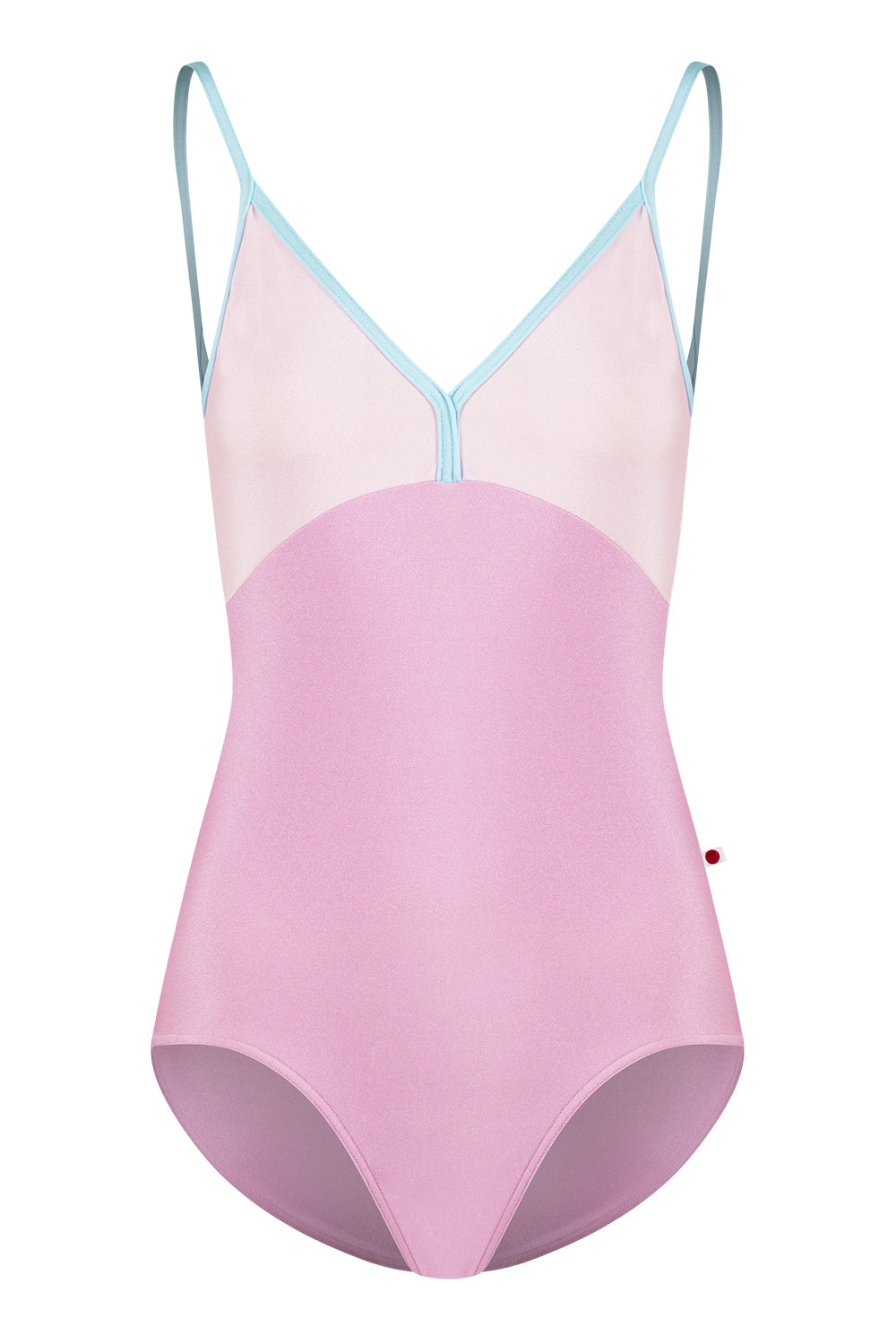 Daria leotard in N-Confetti body color with N-Rose too color and N-Mirror trim color