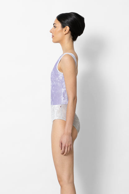 Didi leotard in CV-Silver body color with CV-Angelic top color, CV-Ice middle band color and CV-Silver trim color