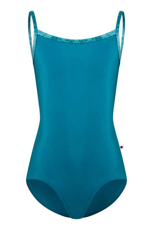 Kids Daniela leotard in N-Ottanio body color with CV-Juniper trim color