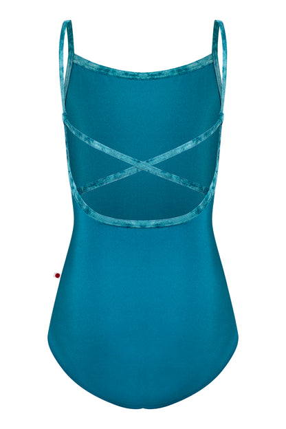 Kids Daniela leotard in N-Ottanio body color with CV-Juniper trim color