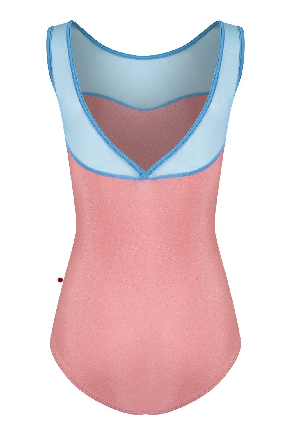 Jane leotard in N-Antique Rose body color with Mesh Glacier top color and T-Bluebell trim color