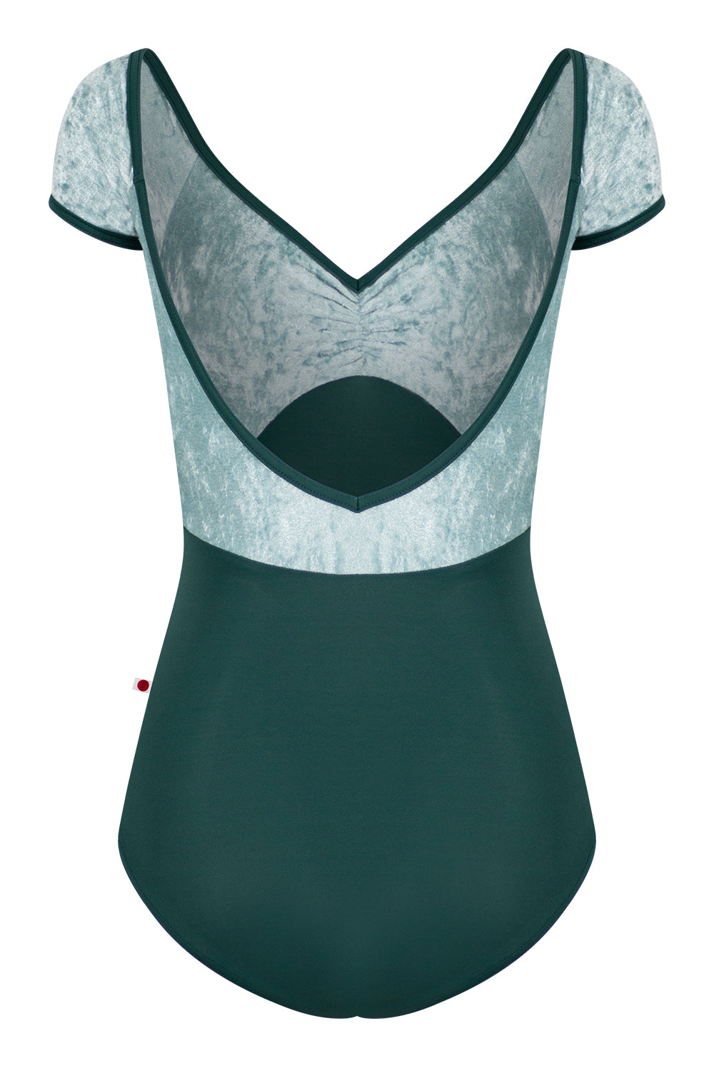 Elli leotard in T-Kale body color with CV-Ice top color & Half Sleeves and T-Kale trim color