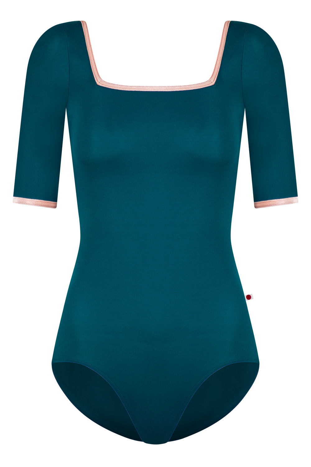 Marieke leotard in T-Zenith body color & Half Sleeves with V-Blush trim color