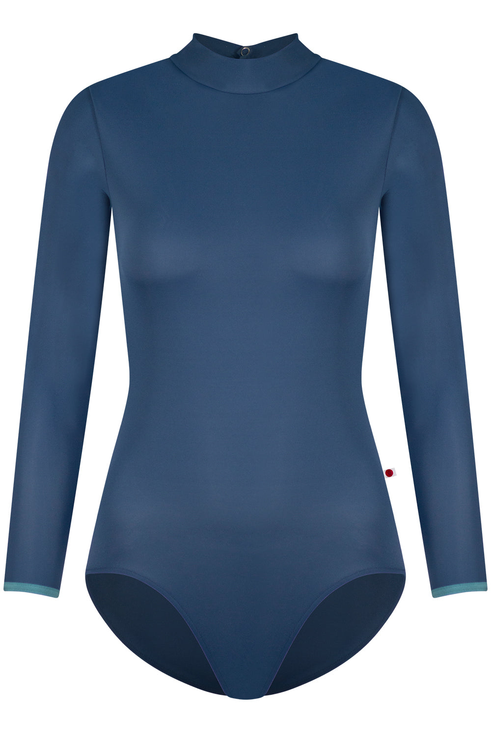 Natasha leotard in T-Storm body color with Long sleeves and N-Frost trim color