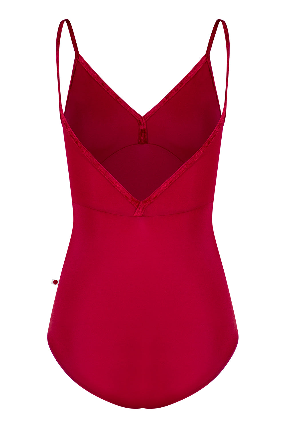 Daria leotard in T-Babylon body &amp; top color with CV-Dark Red trim color