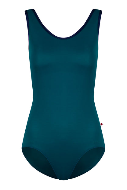 Veronique leotard in T-Zenith body color with Mesh Dark Blue top color and N-Dark Blue trim color