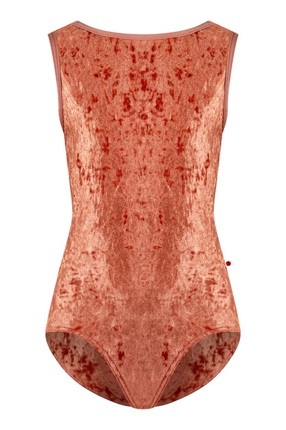 Kids Sofiane leotard in CV-Amaretto body color with N-Rosewood trim color