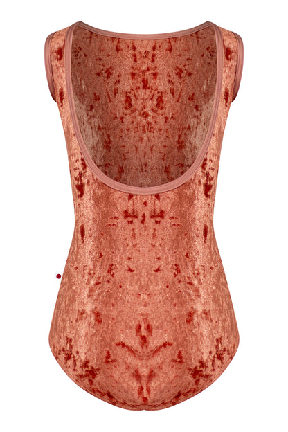 Kids Sofiane leotard in CV-Amaretto body color with N-Rosewood trim color