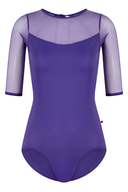 Olivia leotard in T-Myth body & trim color with Mesh Fortune top color and Half Sleeves