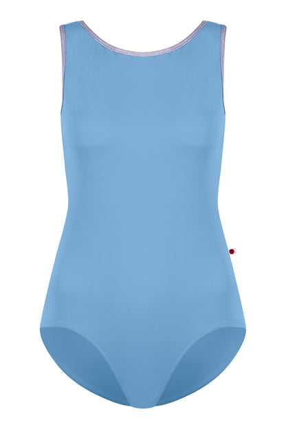 Kids Sofiane leotard in T-Bluebell body color with CV-Angelic trim color