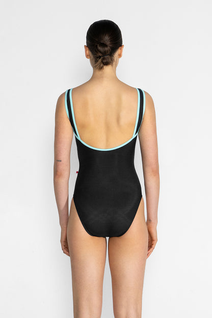 Tiffany leotard in N-Black body color with T-Frozen trim color