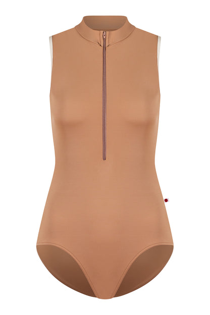 Charlotte leotard in T-Sepia body color with N-Pearl trim color