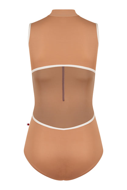 Charlotte leotard in T-Sepia body color with N-Pearl trim color