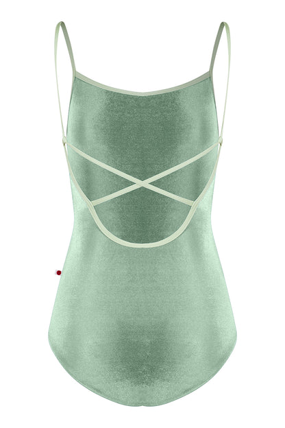 Daniela leotard in V-Meadow body color with N-Ginko trim color