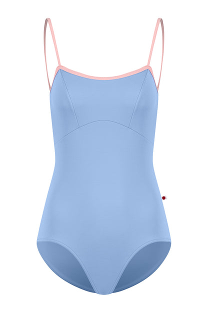 Denise leotard in T-Paradise body & top color with N-Antique Rose trim color