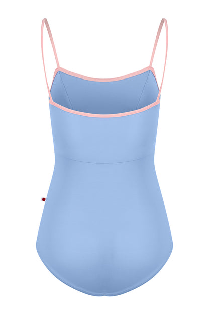 Denise leotard in T-Paradise body & top color with N-Antique Rose trim color