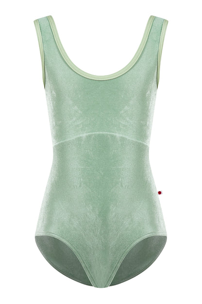 Kids Anna Duo leotard in V-Meadow body & top color with N-Ginko trim color