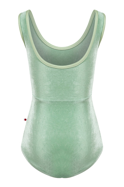 Kids Anna Duo leotard in V-Meadow body & top color with N-Ginko trim color