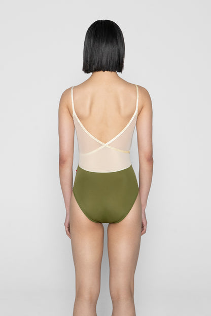 Fiona leotard in T-Eden body color with Mesh Vanilla top color and CV-Vanilla trim color