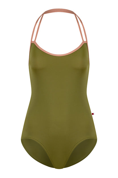Lena leotard in T-Eden body color with N-Rosewood trim color