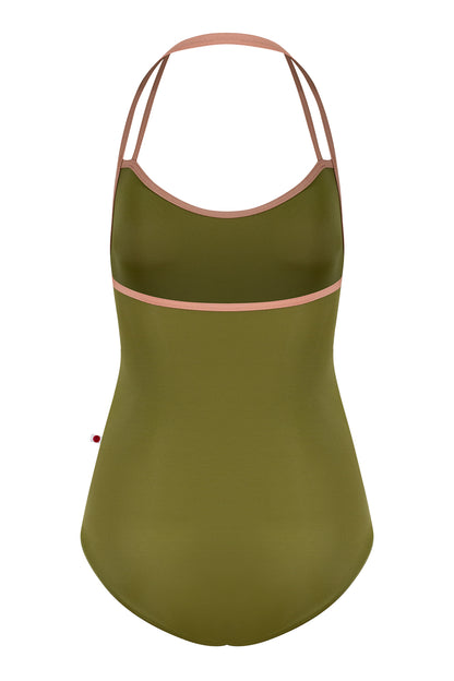 Lena leotard in T-Eden body color with N-Rosewood trim color