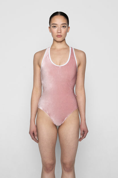 Alex leotard in V-Dreamy body color with T-White trim color