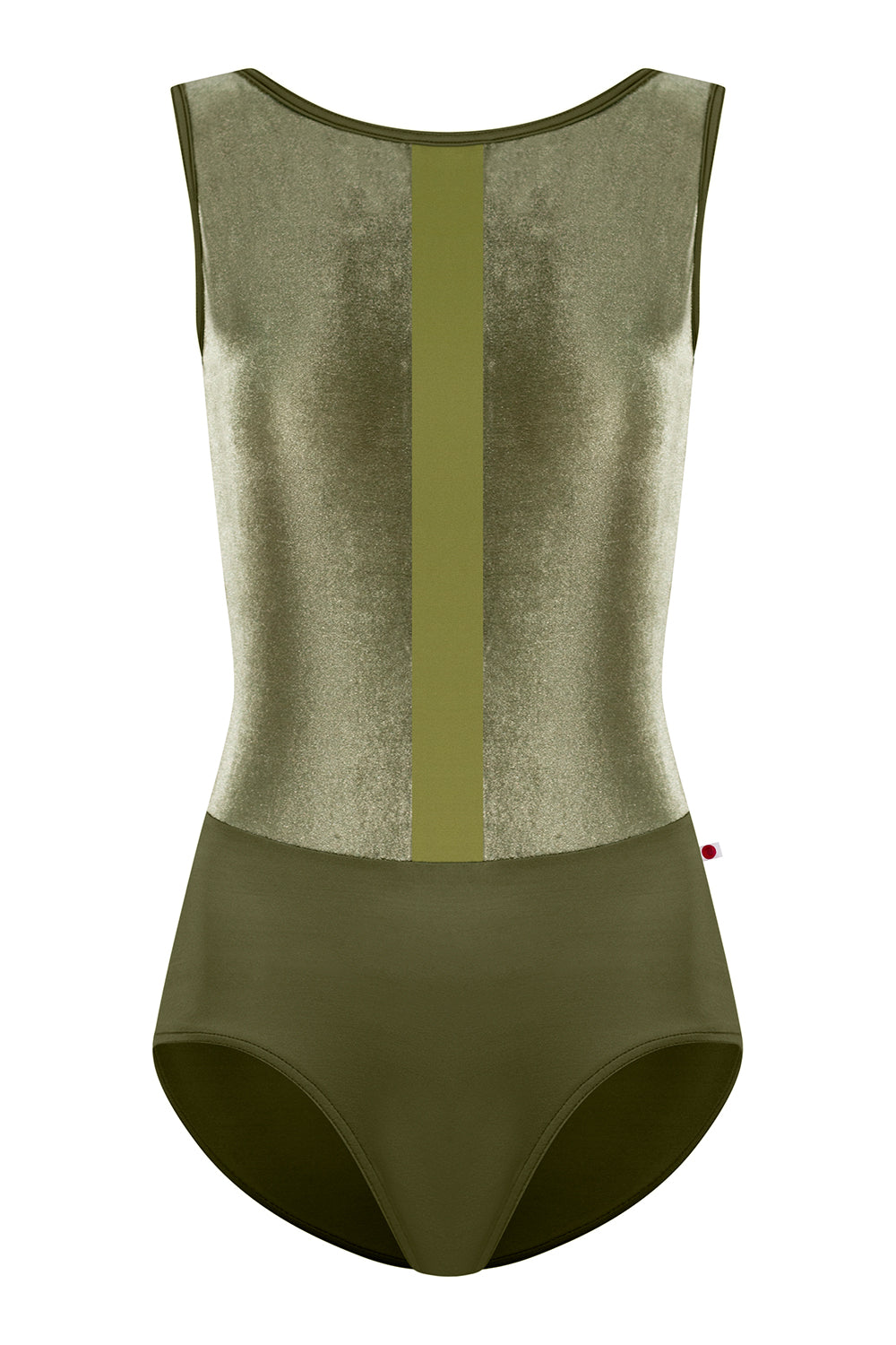 Didi leotard in T-Jungle body & trim color with V-Safari top color and T-Eden middle band