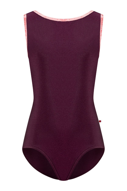 Kids Sofiane leotard in N-Opera body color with CV-Romance trim color